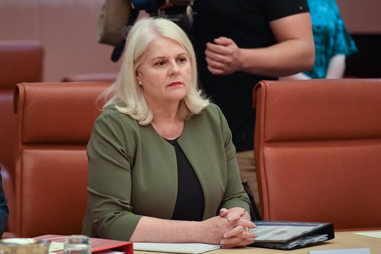 Minister for Home Affairs Karen Andrews in the cabinet room.