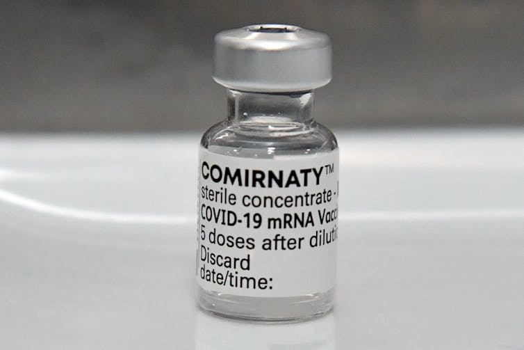 A vial of the Pfizer vaccine.