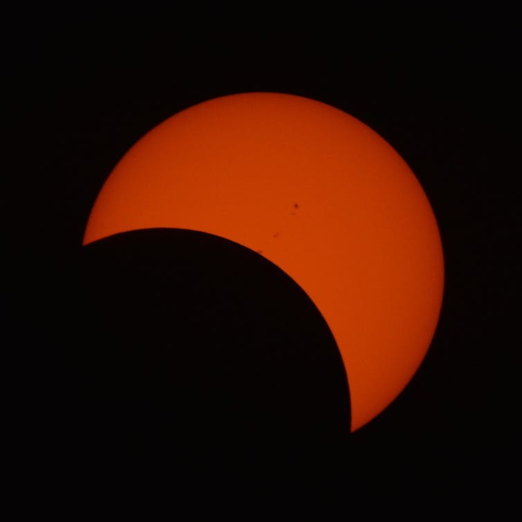 An image of a partial solar eclipse.
