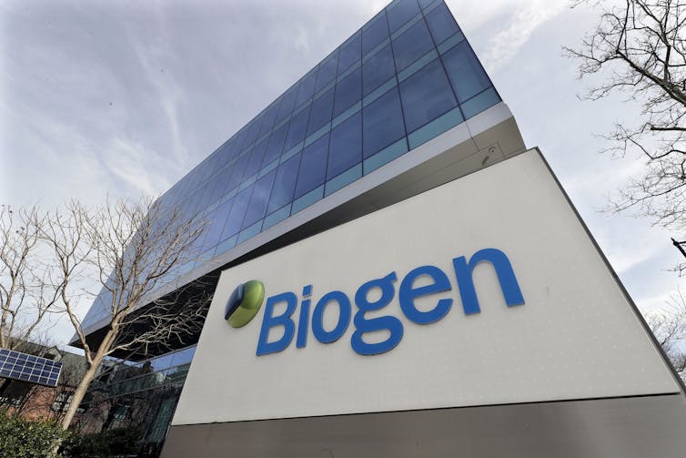 Ground sign of Biogen headquarters.