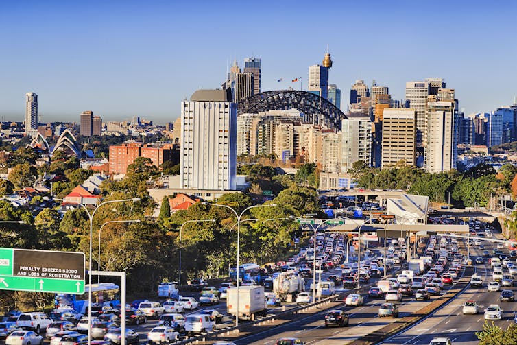 traffic queues in Sydney