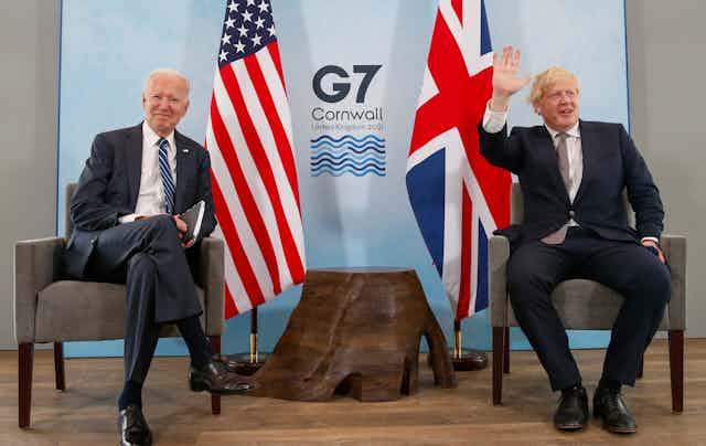 US president Joe Biden and UK prime minister Boris Johnson at the G7 summit