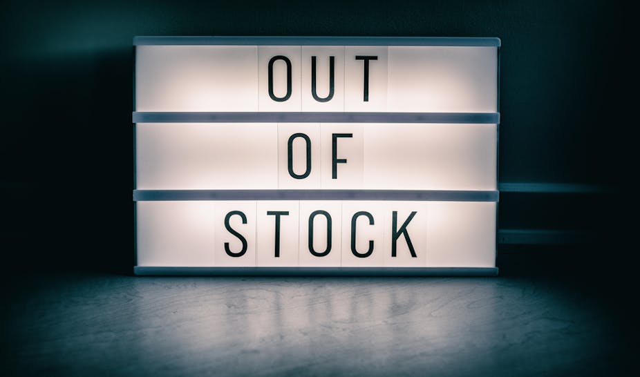 Out of Stock lightbox sign