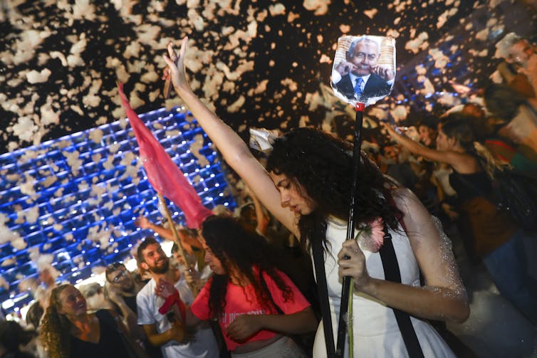 Israelis celebrate their new government.