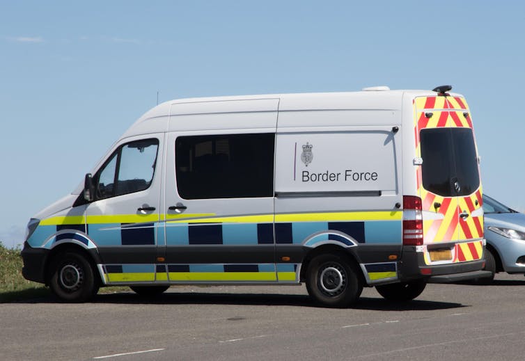 UK Border Force van driving down the road