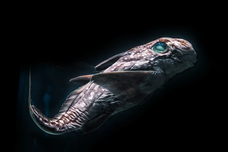 A deep sea fish in the darkness.
