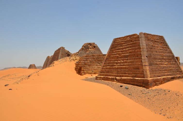 Pyramids covered by sand
