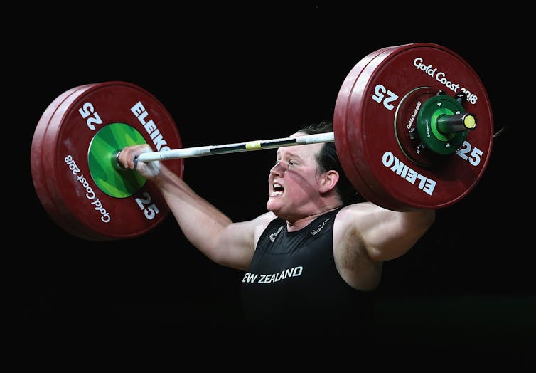 Laurel Hubbard lifting weights