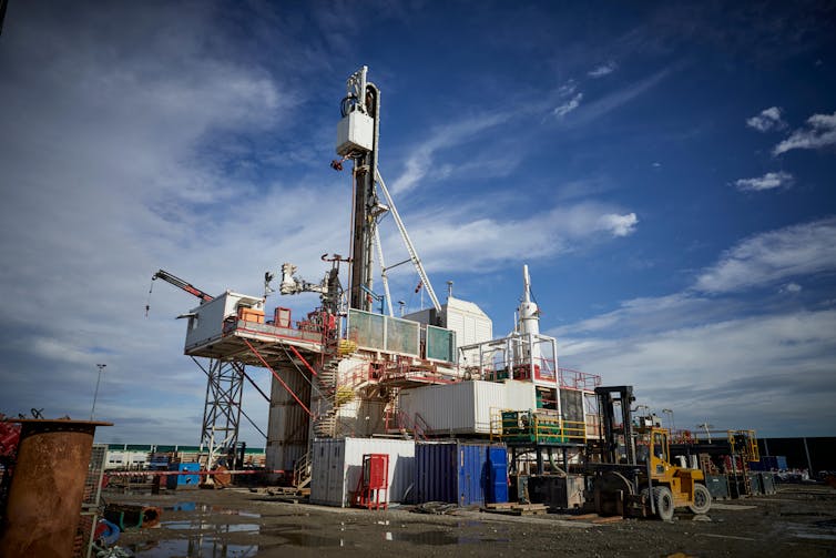 A drilling rig for hydraulic fracturing.