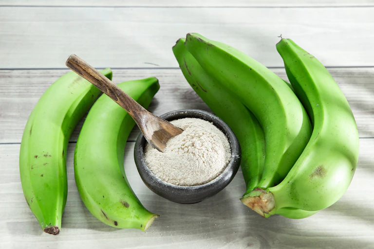 platanos verdes y harina de plátano.