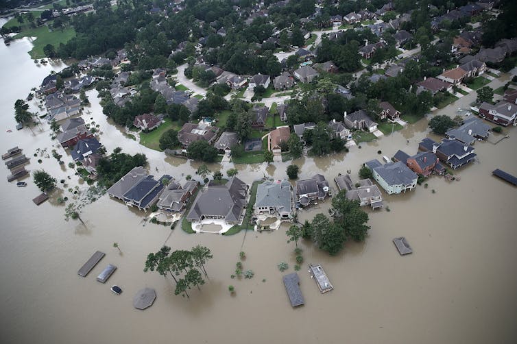 a flooded neighborhood