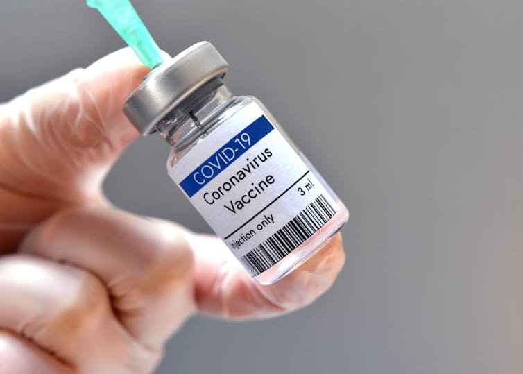 A vial of COVID vaccine.