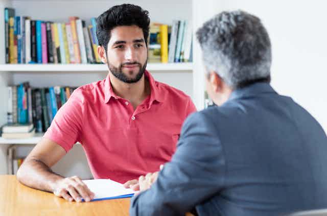 Two men conducting a job interview
