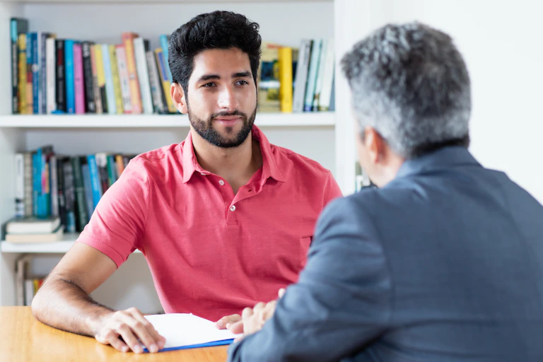 Two men conducting a job interview