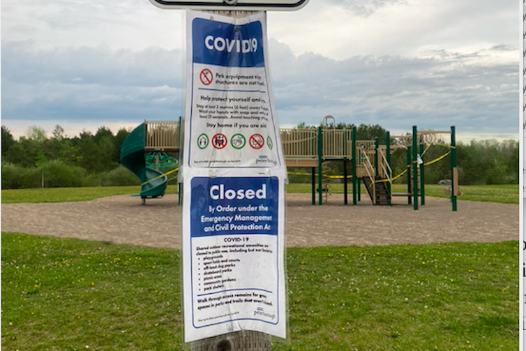 COVID-19 playground signs