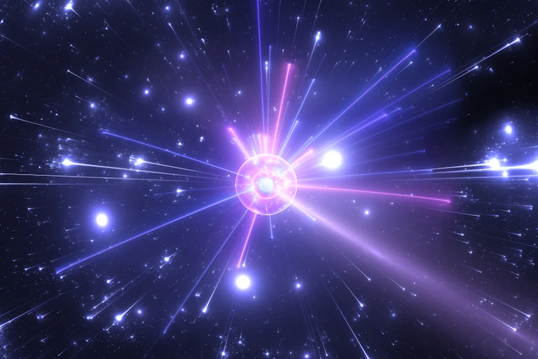Artist's concept of high-energy collision.