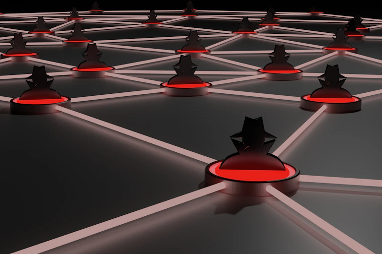 Criminal icons connected in a network