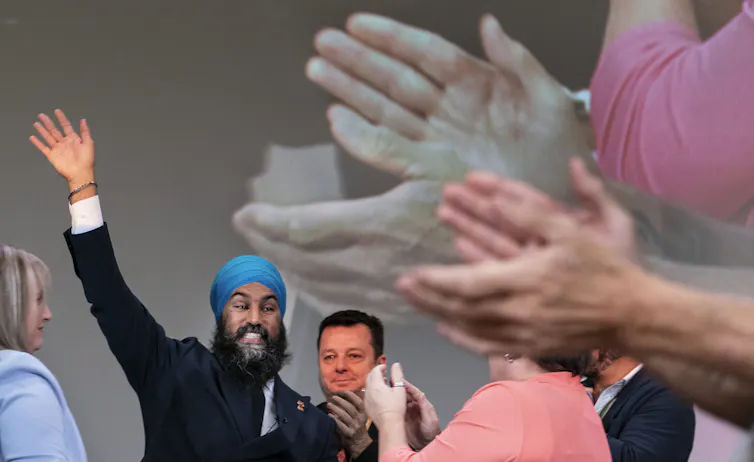NDP Leader Jagmeet Singh is applauded