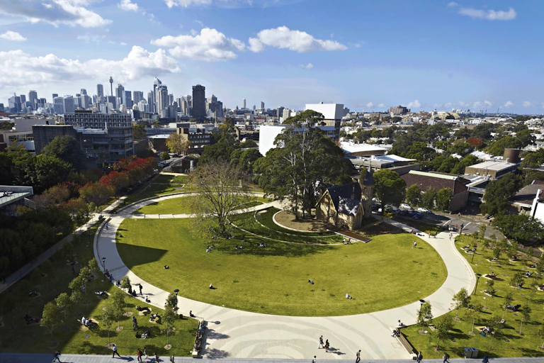 An aerial view of Cadigal Green, originally an Aboriginal hunting ground.
