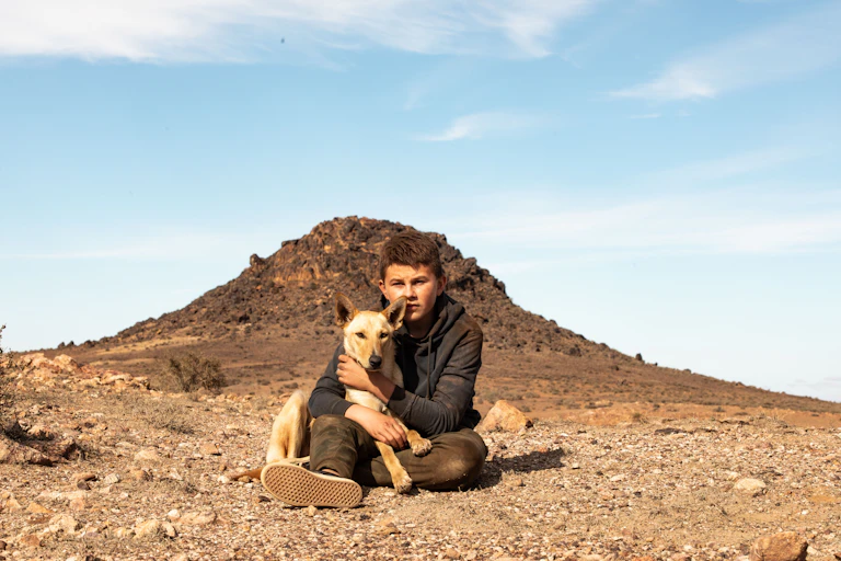 A boy and a dingo