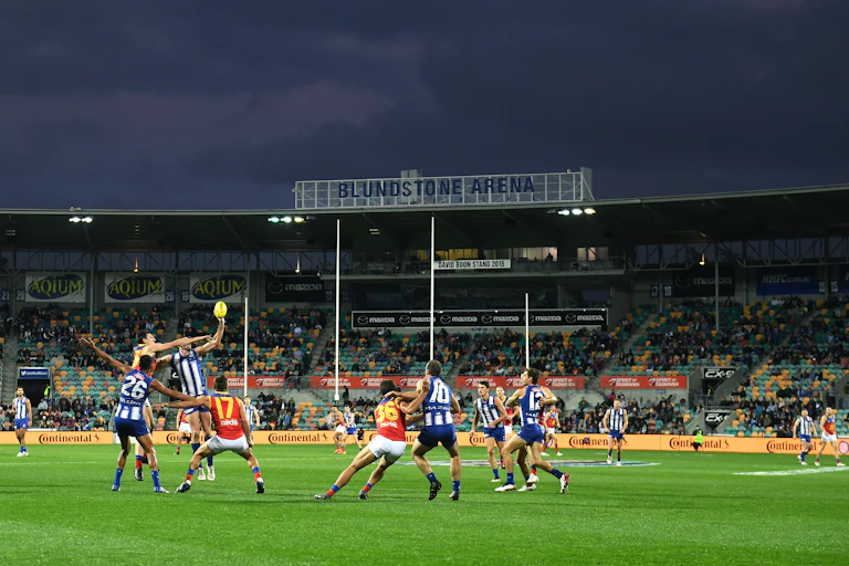 North Melbourne plays Brisbane at Blundstone Arena in Hobart.