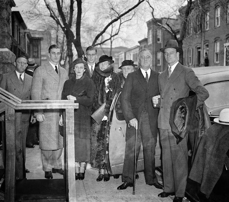 FDR and his family, in 1935