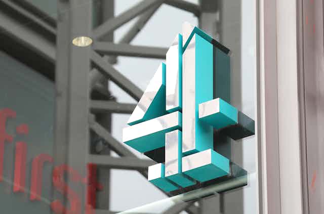 Channel 4 sign outside its London headquarters.