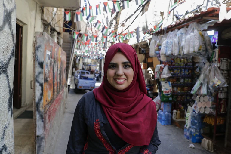 A Palestinian student in a refugee camp in Beirut