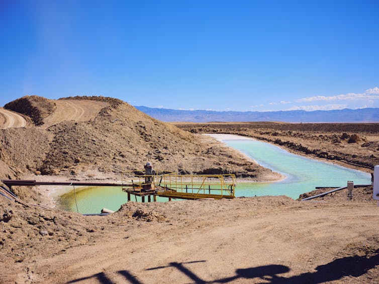 Lithium mine with brine pools