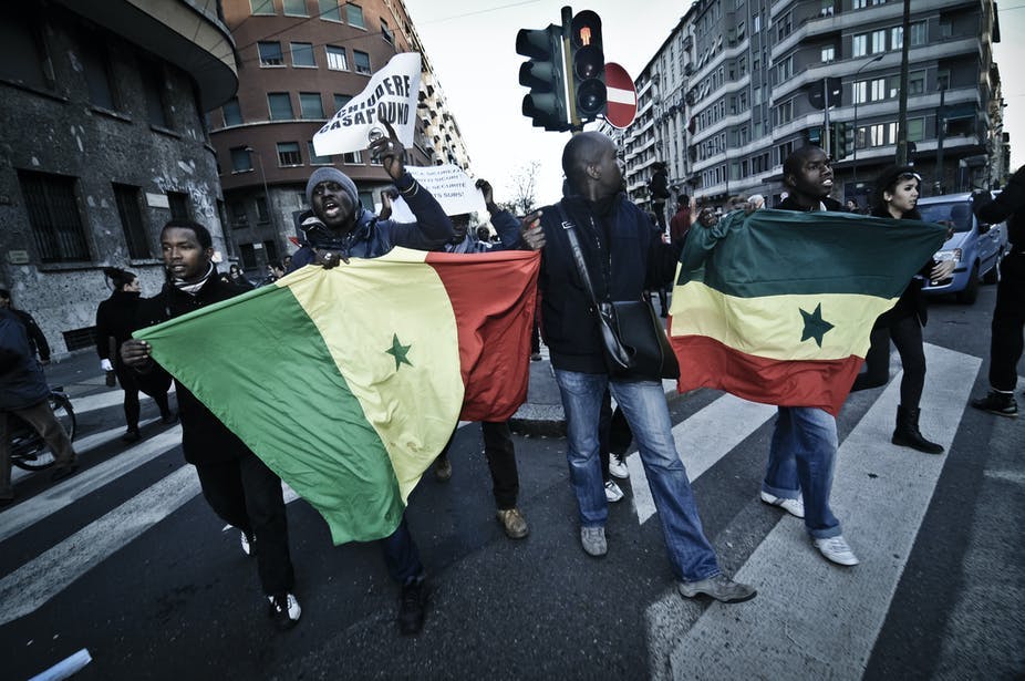 Des migrants sénégalais protestent 