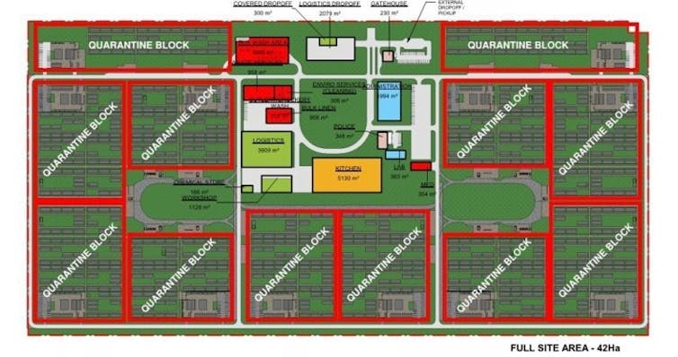 Proposed layout for the new quarantine hub