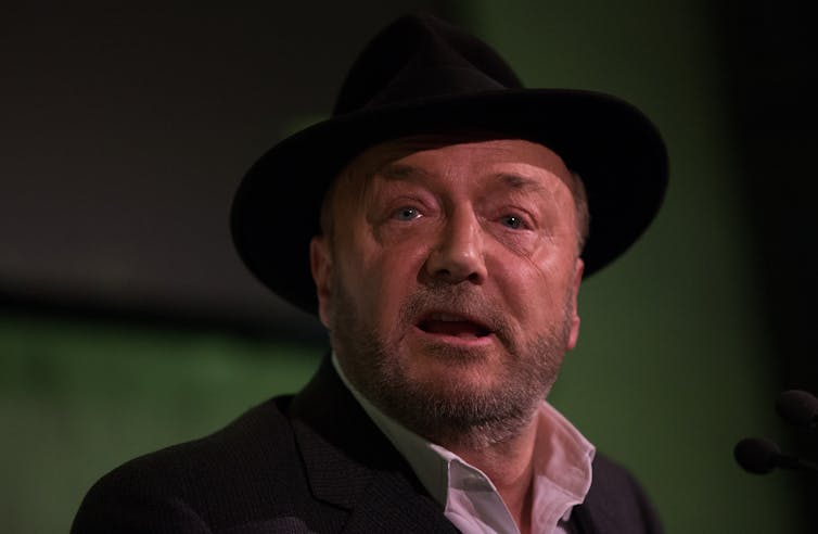 Independent politician George Galloway wearing a hat.