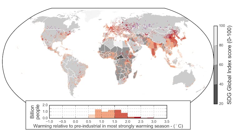 Graph of curent warming across the globe.