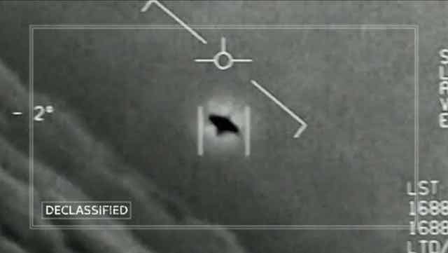 A still from footage showing Unidentified Aerial Phenomena (UAP)