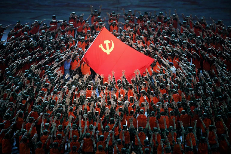 Célébration du centième anniversaire du PCC au stade olympique de Pékin.