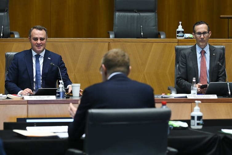 Le gouverneur de la Banque de réserve d'Australie, Philip Lowe, s'adresse au comité permanent de la Chambre des représentants sur l'économie, le 5 février 2021