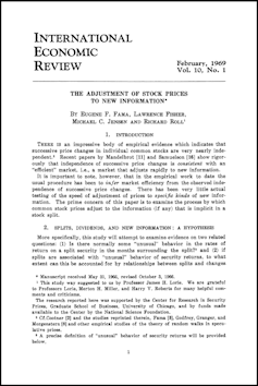 Eugene Fama 1969 paper 'The Adjustment of Stock Prices to New Information'.