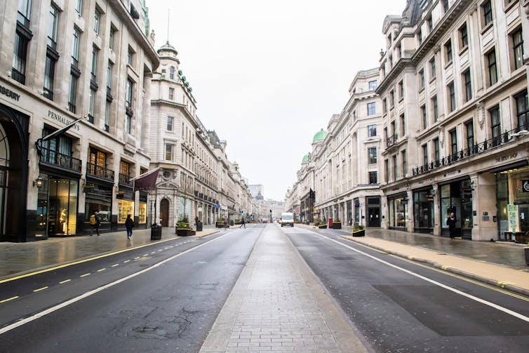 Empty Regent Street in London.