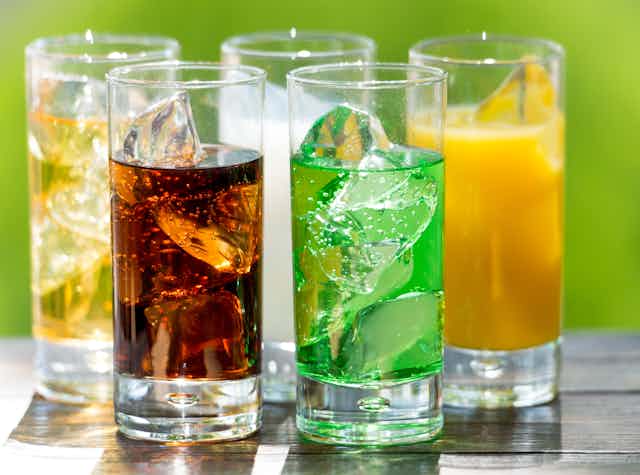 Image of various soft drinks.