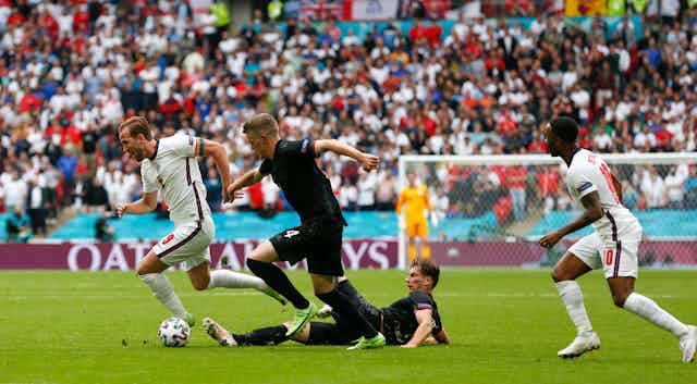 England competes against Germany at the UEFA EURO 2020 in London, on June 29, 2021