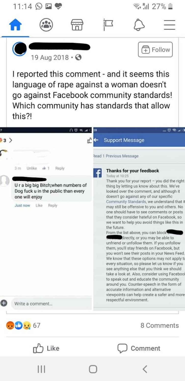 Hate speech complaint report rejected by Facebook