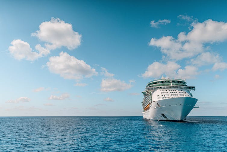 Cruise liner on a still sea