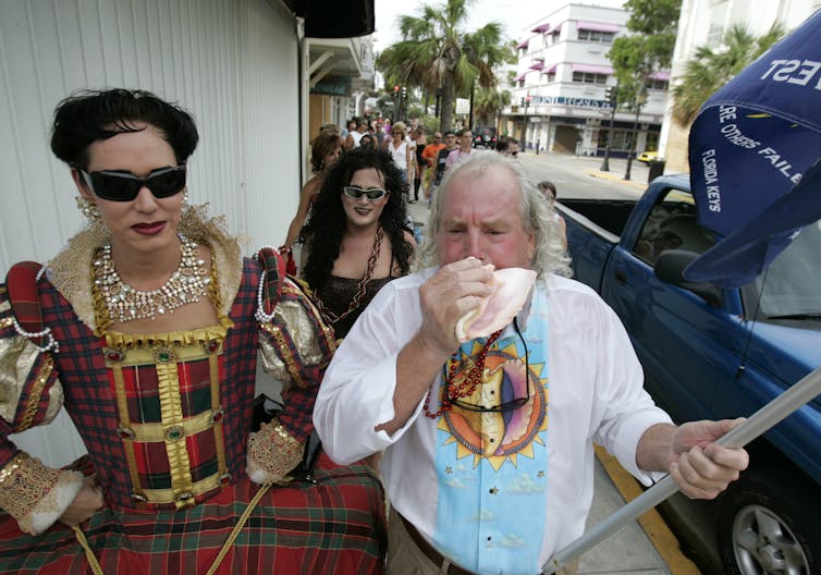 Peter Anderson, the secretary general of the Conch Republic, during a 2005 pub crawl.