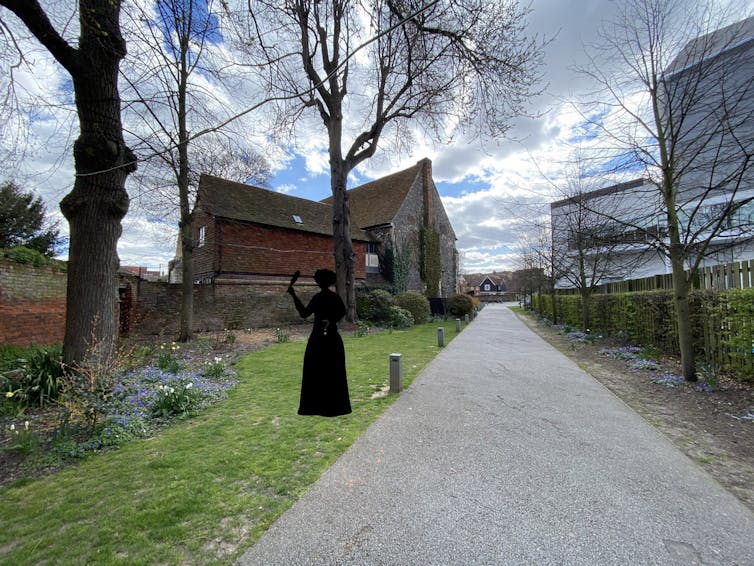 Artist's impression of how a statue to Aphra Behn might look close to Canterbury's Marlowe Theatre.