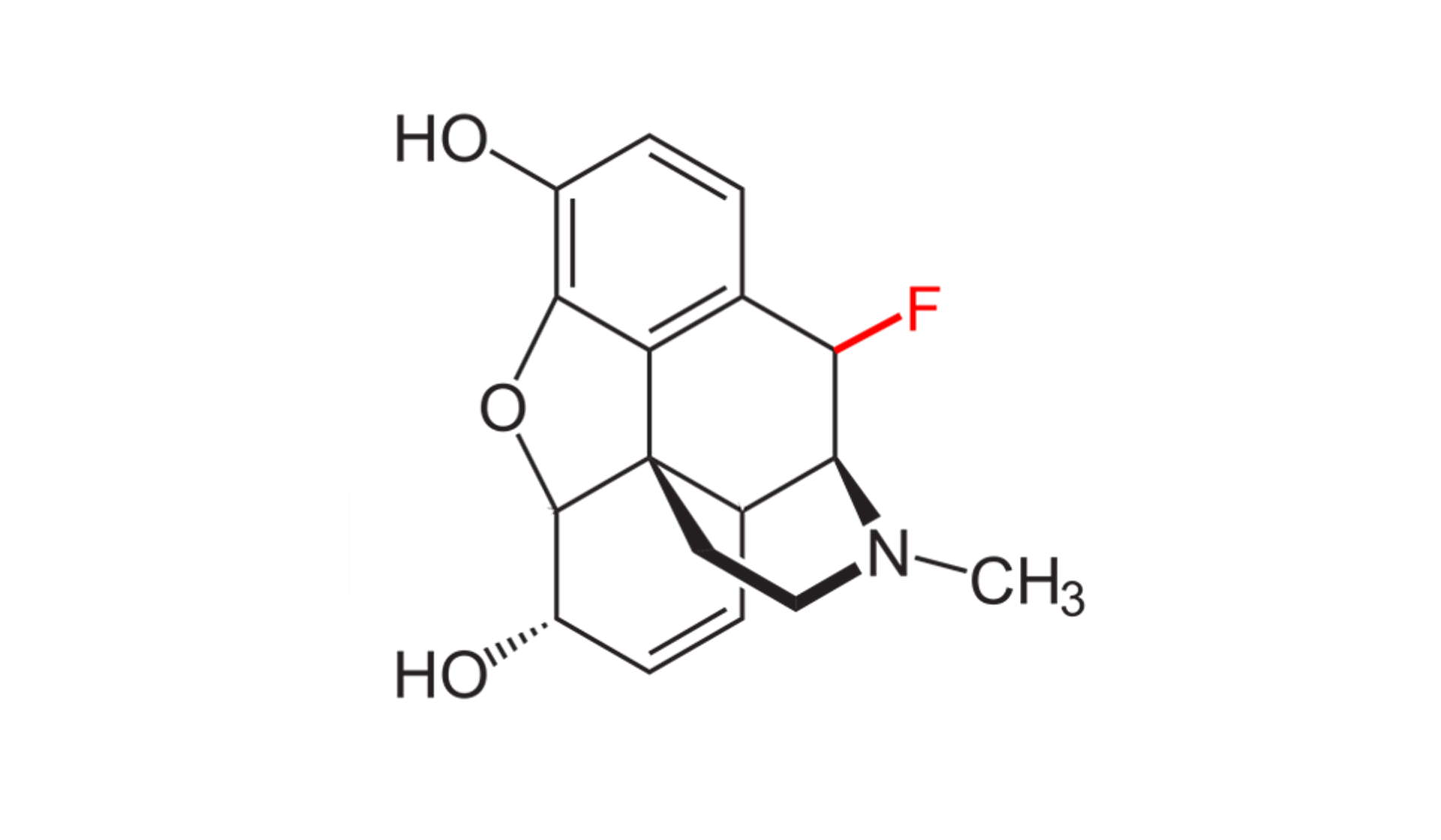 Chemical structure of fluorinated morphine