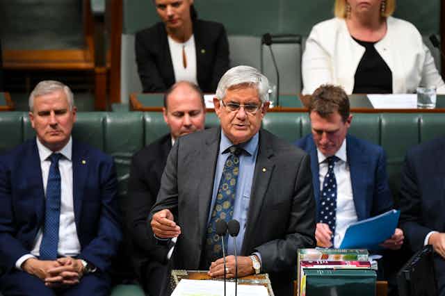 Australian Indigenous Affairs Minister Ken Wyatt speaks during House of Representatives Question Time at Parliament House