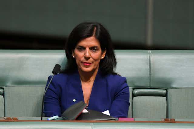 Former Liberal MP Julia Banks in parliament.