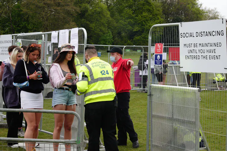 People queueing to enter the Sefton Park Pilot music festival
