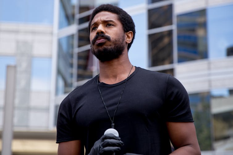 Michael B. Jordan participates in the Hollywood talent agencies' march to support Black Lives Matter protests on June 6, 2020, in Beverly Hills, California.