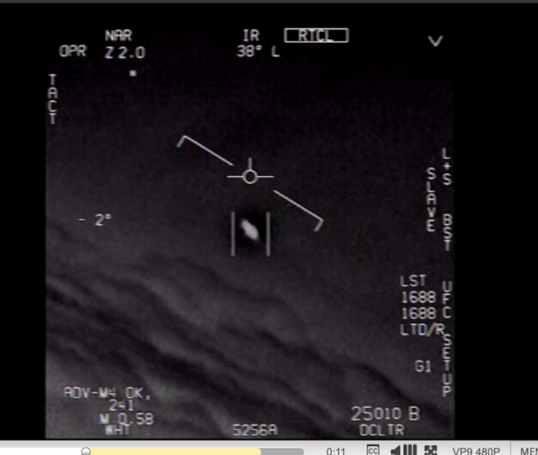 A Navy aircraft video of a UFO.